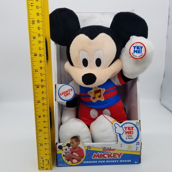 Disney Junior Singing Mickey Mouse Sings Lights Phrases Talking Doll Plush Toy - Picture 1 of 11